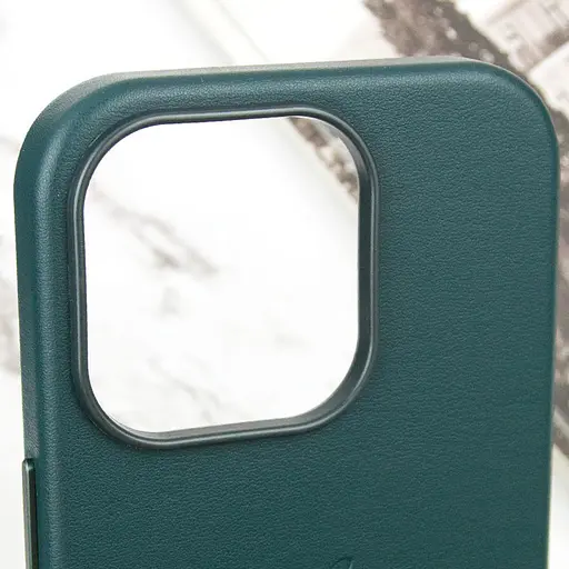 Шкіряний чохол Leather Case AAA with MagSafe and Animation для Apple iPhone 14 Pro Max 6.7 Forest Green - фото 8