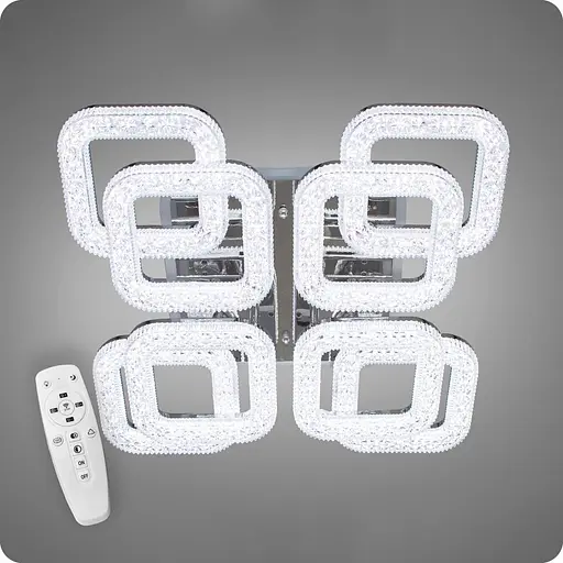 Люстра світлодіодна 517 Dlight 3color з пультом 85Вт Хром (01939) - фото 1