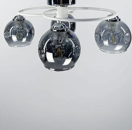 Потолочная люстра-орбита на 4 плафона (янтарных или графитовых) Ст. 7060/4 WT | Line F - фото 3