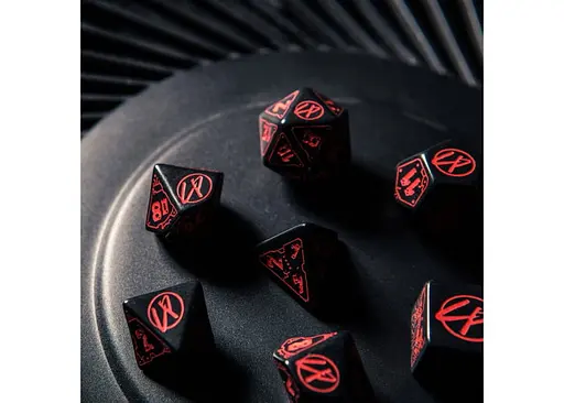 Набір кубиків Cyberpunk Red Dice Set - Blood over Chrome , 7 шт. (SCPU01) - фото 3
