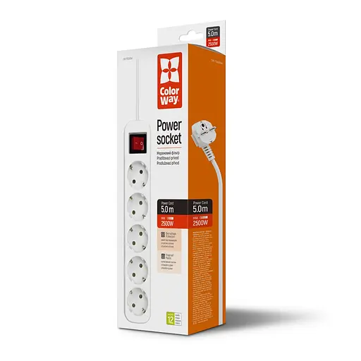 Мережевий фільтр ColorWay 5 розеток 5 м White (CW-PSEA55W) - фото 8