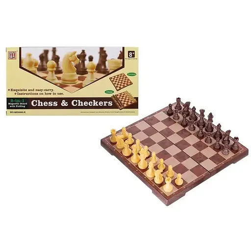 Набор настольных игр YG Toys Шахматы и шашки 2 в 1 QX2680 25х15х4 см 48 фигур - фото 3