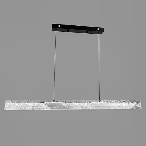 Люстра с удлиненным подвесным корпусом из прозрачного рельефного акрила 120 см | Line F | Ст. MJ372-L1200 BK - фото 5