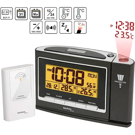 Часы проекционные Technoline WT529 Anthracite (WT529) - фото 4