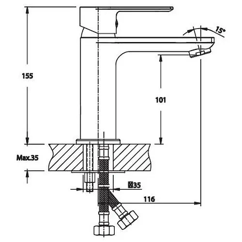 Змішувач для умивальника Haiba ALEX 001 (HB0879) - фото 2
