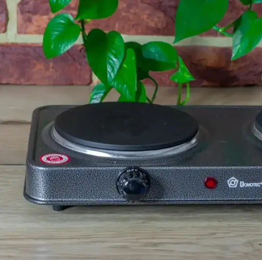 Электроплита Domotec MS-5822 — дисковая настольная плита на 2 конфорки, 2000 Вт - фото 5