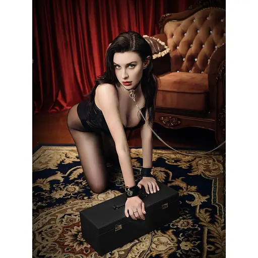 Розкішний нашийник з повідцем Zalo Collar & Leash Set Black - фото 2