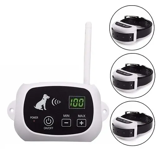 Бездротовий електронний паркан для собак Pet KD-661 з 3-ма нашийниками, білий (100575)