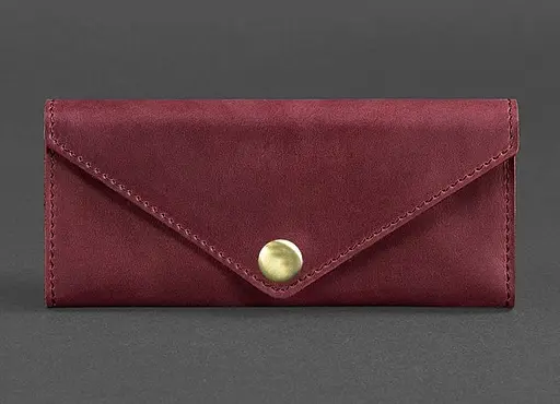 Женский кожаный кошелек Керри 1.0 бордовый Crazy Horse - фото 1