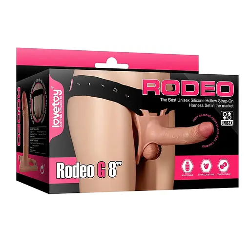 Страпон полый LoveToy Unisex Hollow Strap-On Rodeo G 20.3 см телесный - фото 8
