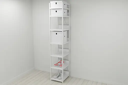 Шкаф Гардероб Уни секция 4 серии Конект Ferrum-decor 220x40x50см Белый металл ДСП Белый 32 мм (FRD-104555)