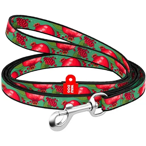 Повідець для котів та дрібних порід собак Waudog Nylon малюнок "Гранати" нейлоновий XS