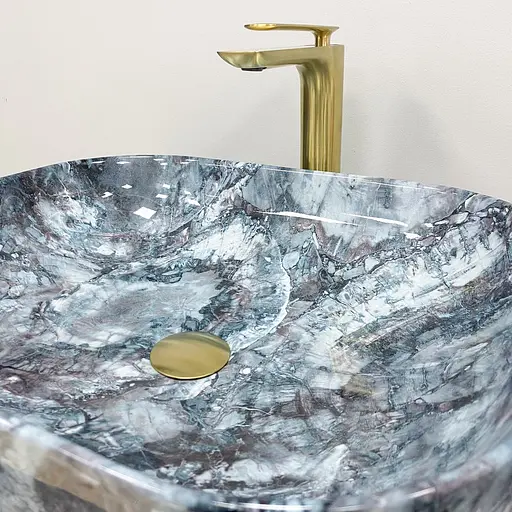 Умивальник VBI Bergamo blue tourmaline glossy накладний VBI-012504, Синій - фото 3