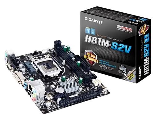 Материнская плата Gigabyte GA-H81M-S2V LGA 1150 (GA-H81M-S2V) Б/У - фото 1