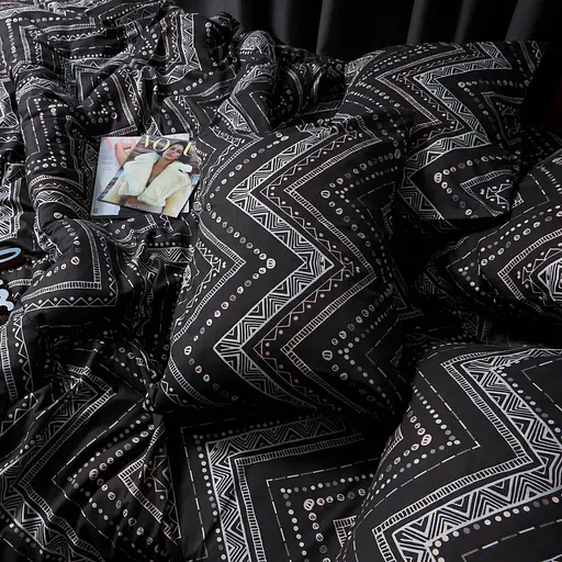 Комплект постельного белья Moon&Star Микросатин Premium Geometric Grace King Size 220x240 наволочки 4х50х70 - фото 2