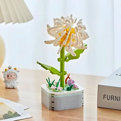 3D конструктор Flowers Хризантема на 201 деталь (25-118) - фото 4