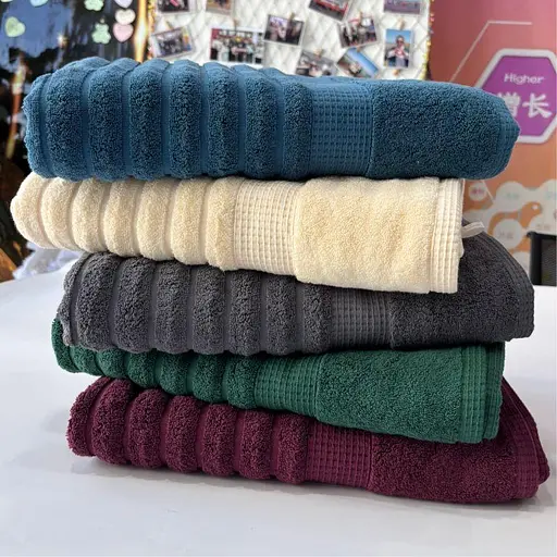 Набор жаккардовых полотенец Lovely Svi для ванной, гостиниц, СПА, в подарок, 50*90 см, темно-зеленый Hunter green 2 шт - фото 5