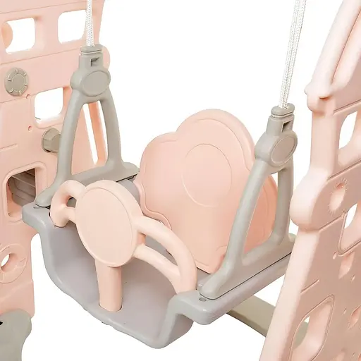 Дитяча гірка-гойдалка BAMBI HOUSE-8 з баскетбольним кільцем, ш146-г183-в120см, рожева - фото 6