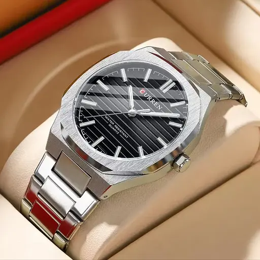 Годинник наручний Curren 8456 Silver Black Silver (18694) - фото 4