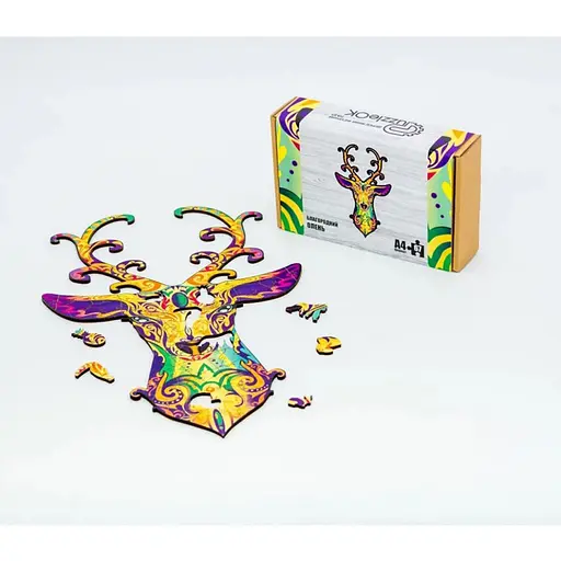 Фигурный деревянный пазл A4 Благородный Олень PuzA4-00731, 67 деталей - фото 2