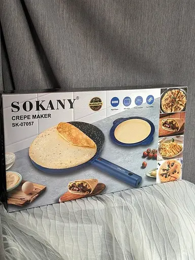 Антипригарная блинница, электрическая сковорода для блинов SOKANY SK-07057 20 см 600Вт - фото 5