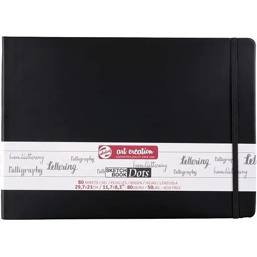 Блокнот для графики и каллиграфии Royal Talens Art Creation Dots в точку 30х21см 80г/м2 80л черный - фото 1