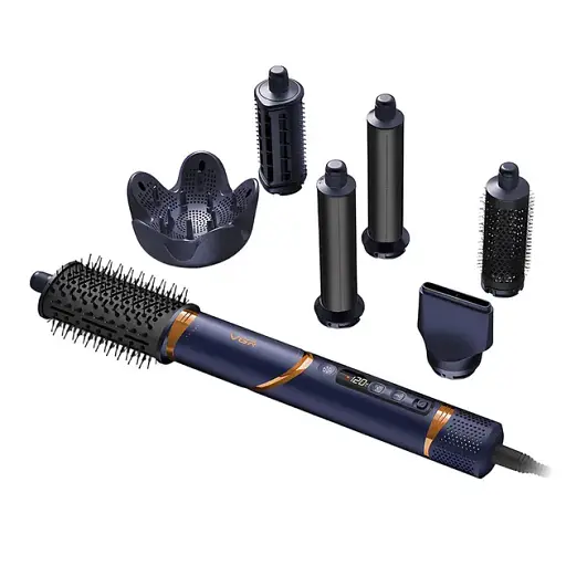 Фен-стайлер VGR V-477 с ионизацией, темно-синий, 7 в 1, 1400 Вт - фото 3