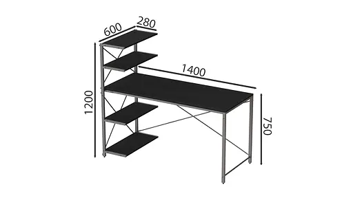 Компьютерный стол Джек 75x140x60 Серый ДСП Сосна Кембра FRD-104416 - фото 3