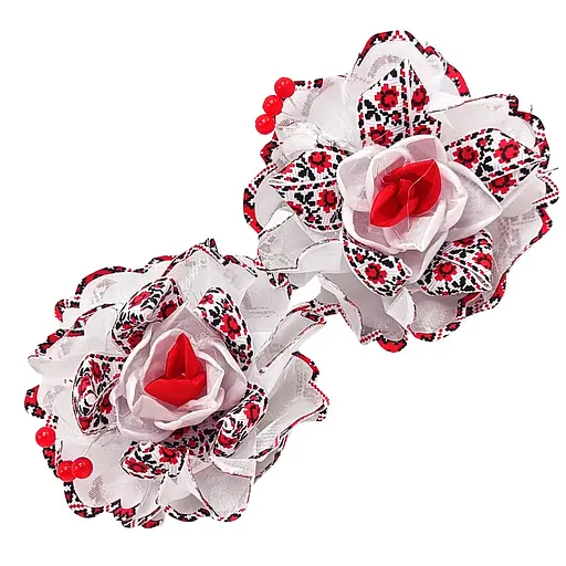 Банты детские на резинке для волос «Вышиваночка» 0108-352, 2 штуки