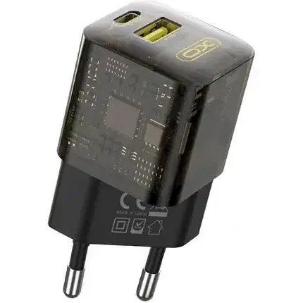 Мережевий зарядний пристрій XO CE05(EU) PD30W+QC3.0 18W fast charger with Type-c cable Коричневий - фото 1