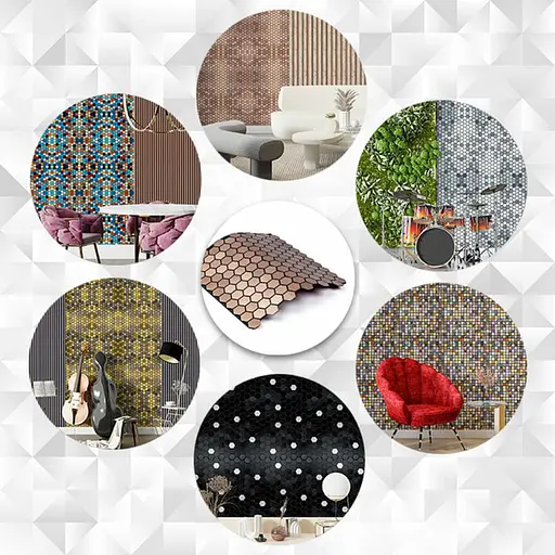 Самоклеящаяся алюминиевая плитка 300x300x3 мм Золотые соты SW-00001924 - фото 6