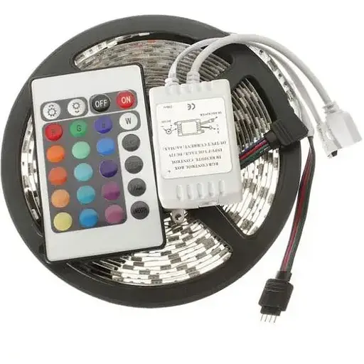 Светодиодная RGB-лента Venom SMD 5050, 5 м 12 V IP20 RGB (VST-5050120600-RGB) с пультом и блоком питания - фото 1