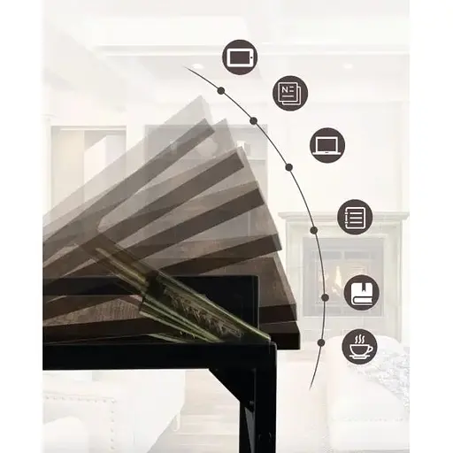 Журнальний столик Costway Allegro з регульованою стільницею в стилі Loft - фото 2