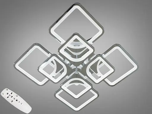 Эффективная потолочная светодиодная люстра на пульте, 110Вт, хром. - фото 1