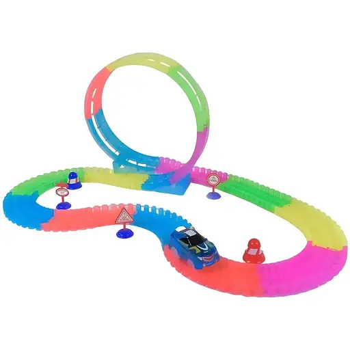 Автотрек 136 (36/2) на радиоуправлении со светом и звуком 134 детали увлекательная трасса для дрифта - фото 2