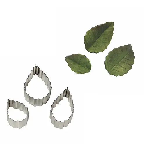 Каттеры кондитерские металлические "Листья Розы" набор из 3 форм, Kitchen Master 81557 - фото 1