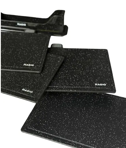 Набір обробних дощок Magio MG-1255B на підставці щільні 5 предметів Чорний - фото 5