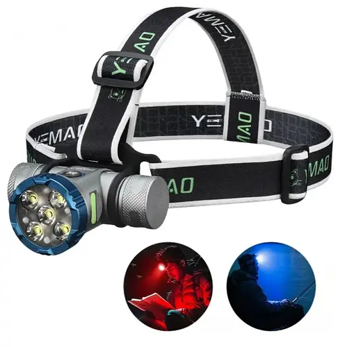 Налобный фонарь YEMAO YM‐T755X мощный с красным светом и сенсором - фото 3