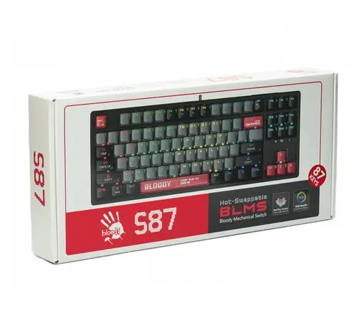 Клавіатура ігрова механічна A4Tech S-87 Bloody Black, BLMS Red Plus Switch, Eng/Rus/Укр - фото 10