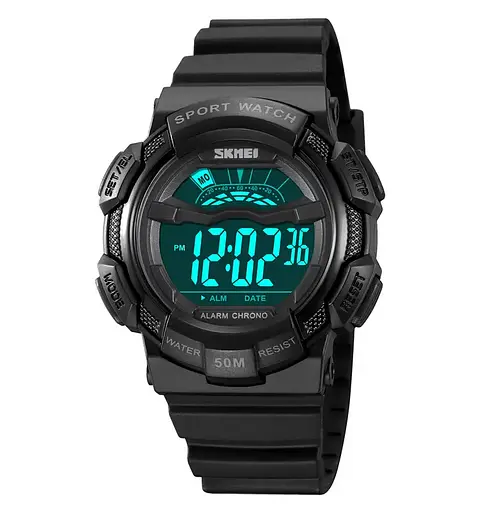 Мужские спортивные часы Skmei 2153 (Черные с черным циферблатом) - фото 3