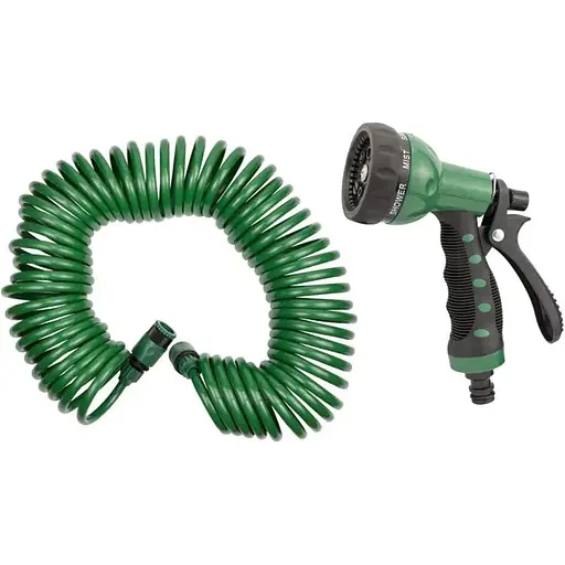 Набір поливальний Grad шланг спіральний 15 м + пістолет-розпилювач 7-ми режимний (5019075) - фото 1