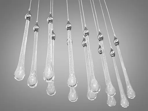 Цікава світлодіодна люстра для холу потужністю 30W, колір-хром - фото 2