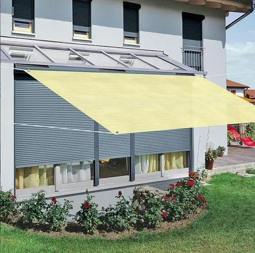 Тент навіс затінюючий прямокутний 3х6м сітка (Молочний) - фото 3