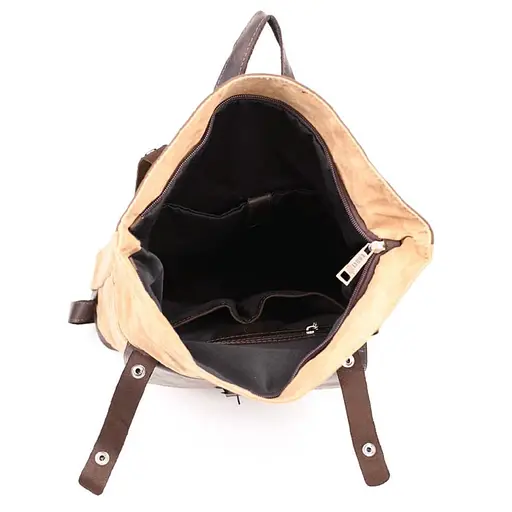 Рюкзак из лошадиной кожи и вощеного канваса ролл-ап TARWA 40х31х13 см sum0028439 - фото 8