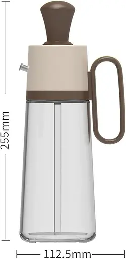 Диспенсер дозатор для масла уксуса соуса стеклянная бутылка с силиконовой щеткой 2в1 630 мл, Danmenqing Коричневый 85106 - фото 3
