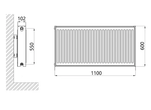 Радіатор сталевий Thermo Alliance IMAS 22 тип 600x1100 мм нижнє підключення (TAI226001100V) - фото 2