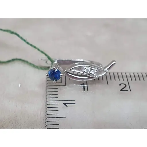 Золоті сережки ЮЗ "Багет" з діамантами і сапфірами. 2631/1 - фото 5