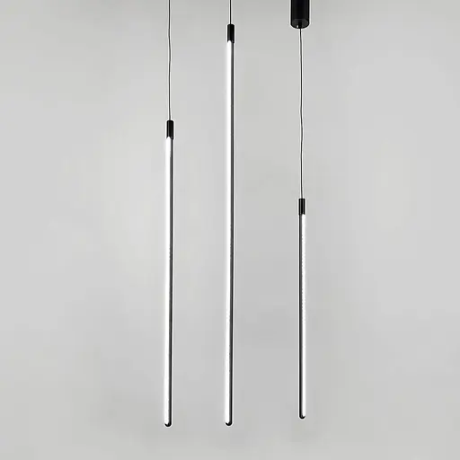 Линейные подвесные светильники в черном каркасе длиной 80 см | Line F | Арт. J014/800 BK - фото 3