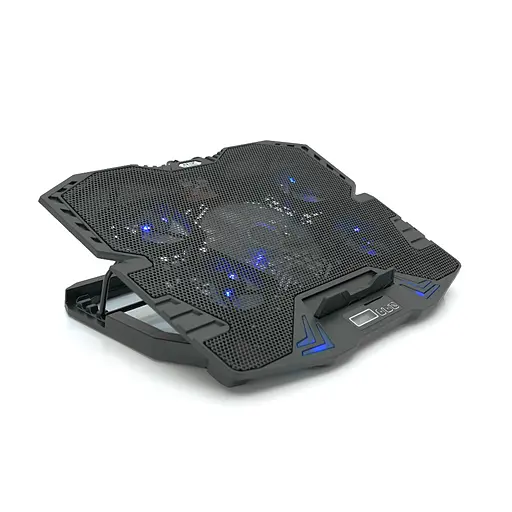 Підставка під ноутбук IceCoorel K5, 10-15", 1*125mm 1400±10% RPM + 4*70mm 2500±10%RPM, корпус пластик+алюміній, 2xUSB2.0, 365x297x30mm, Blue,Box, Q18 - фото 1