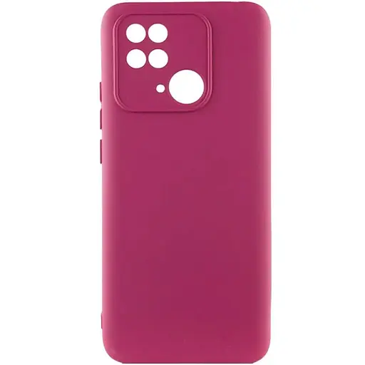 Чохол Silicone Cover Lakshmi Full Camera (A) для Xiaomi Poco C40 Бордовий / Marsala